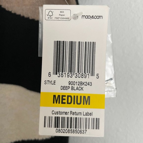 NWT - Karen Scott Blouse - Black/Brown/Tan Striped - Picture 4 of 8